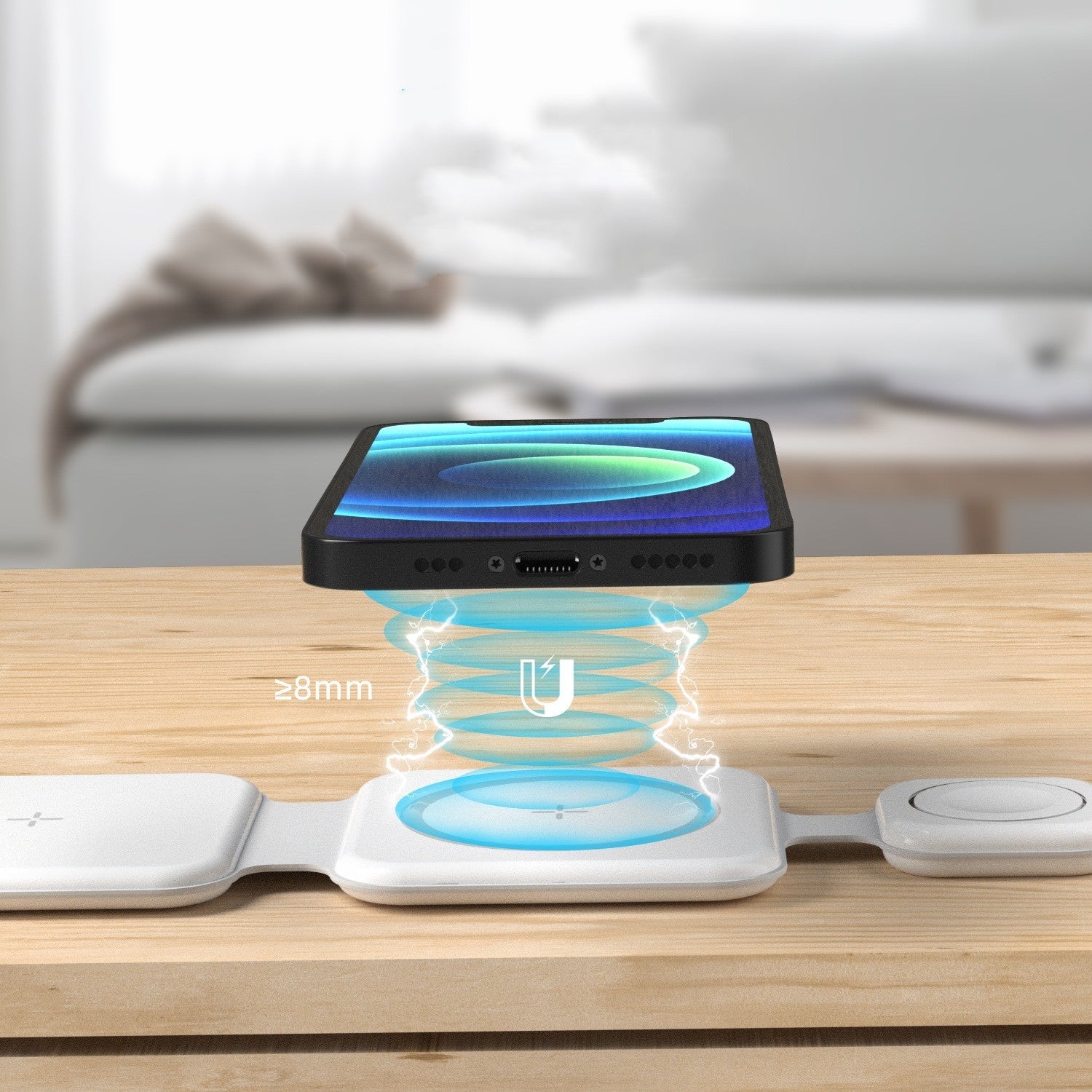 3-in-1 Magnetisch Opvouwbaar Draadloos Oplaadstation – Multi-Device Charger