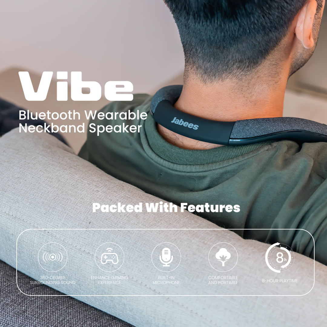 Vibe – Draagbare Bluetooth Nekband Speaker, de perfecte combinatie van comfort, vrijheid en krachtig geluid.