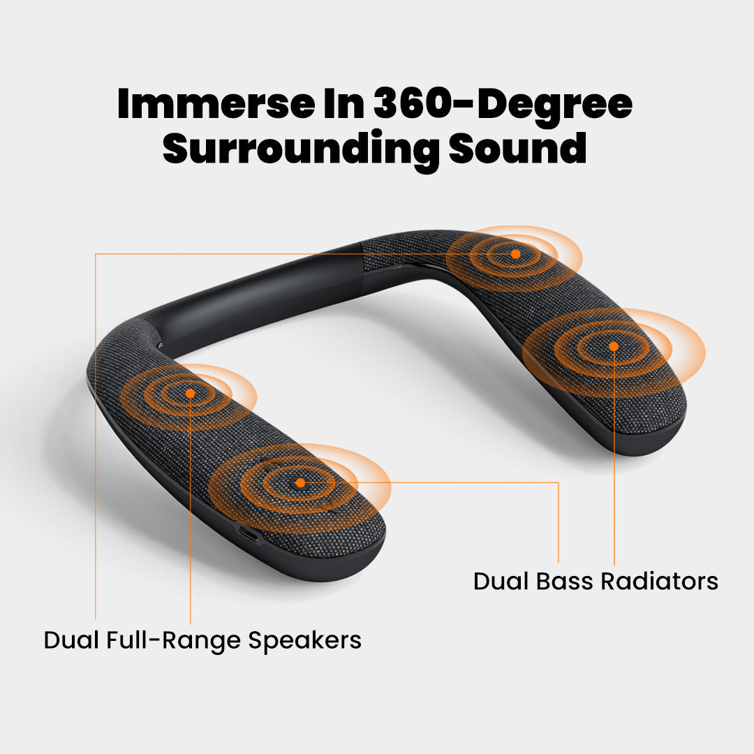 Vibe – Draagbare Bluetooth Nekband Speaker, de perfecte combinatie van comfort, vrijheid en krachtig geluid.